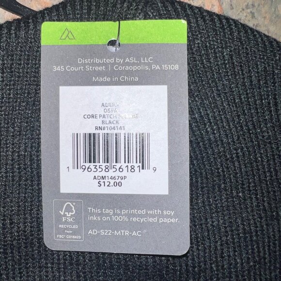 Alpine Design Black Core Patch Beanie Recycled Polyester - Picture 4 of 5